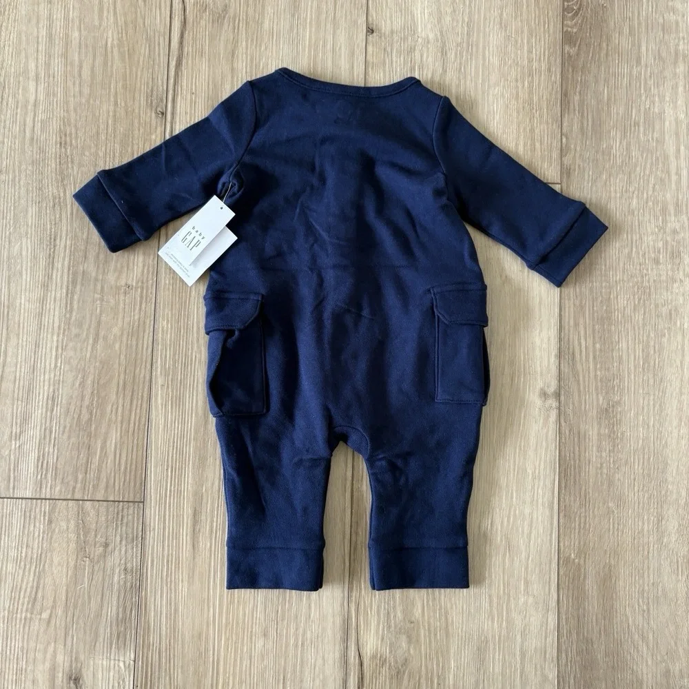 NWT Baby Gap One Piece Toddler Boys‎ 0-3 Months Button Bear Blue